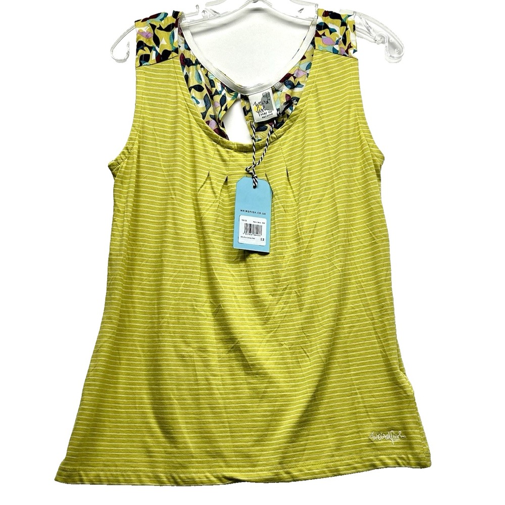 Weird Fish Women's 12 Nilly 22 yellow green Tank Top (B6)